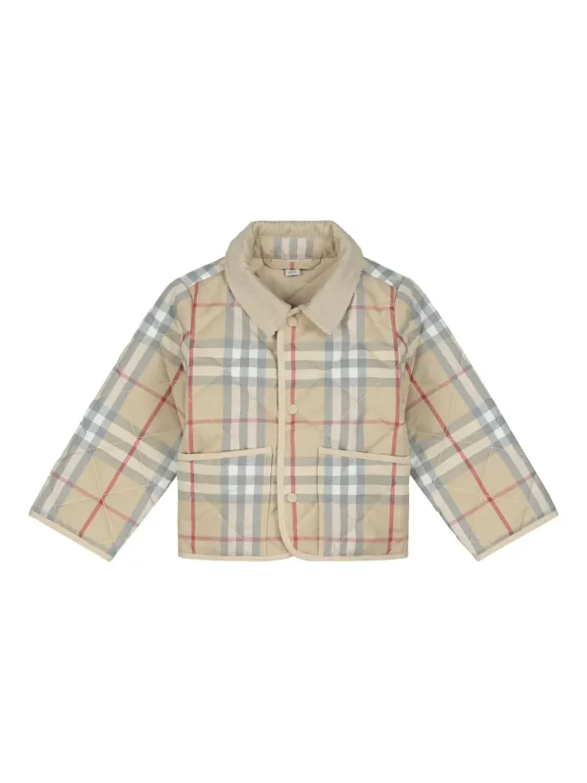 Burberry Kids Burberry Kids チェック柄キルティングジャケットの商品画像