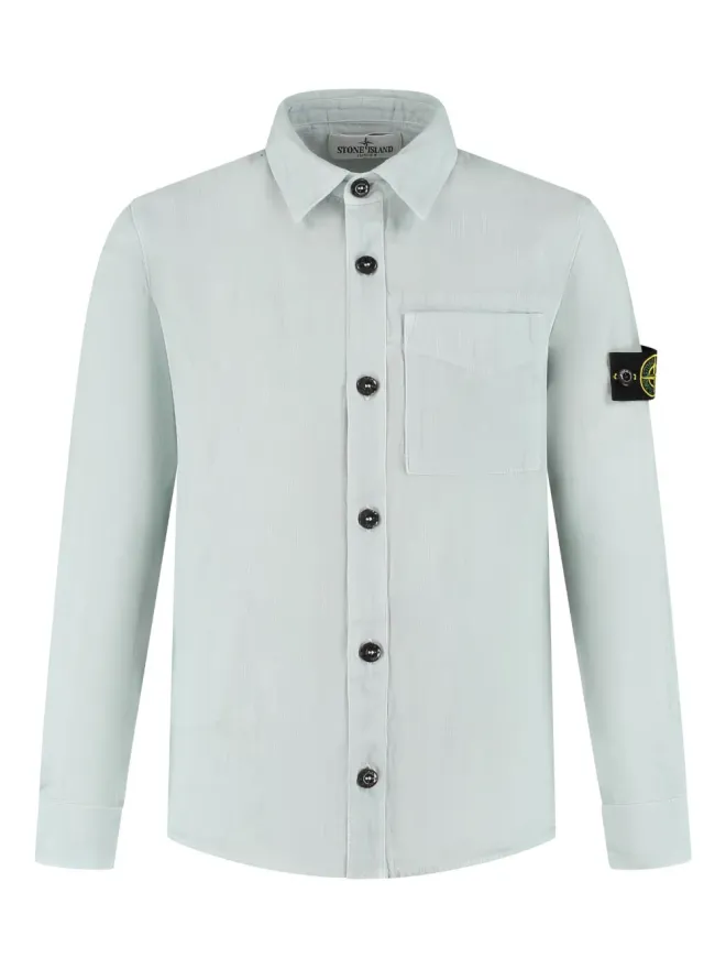 Stone Island Junior Stone Island Junior コンパスバッジ付きボタンダウンシャツ - ブルーの商品画像