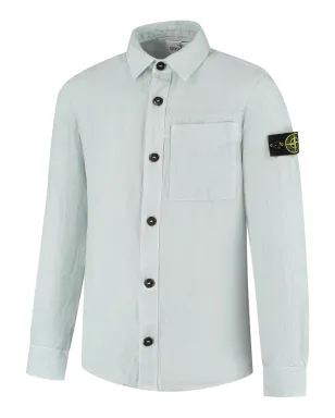 Stone Island Junior コンパスバッジ付きボタンダウンシャツ - ブルー - サムネイル2