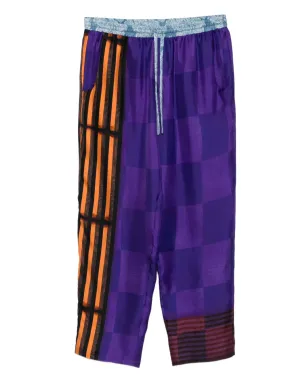 Pierre-Louis Mascia ストライプチェック柄シルクパンツ - サムネイル1