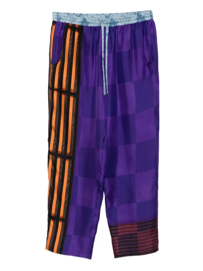 Pierre-Louis Mascia Pierre-Louis Mascia ストライプチェック柄シルクパンツの商品画像