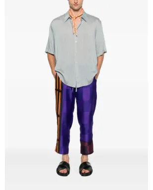 Pierre-Louis Mascia ストライプチェック柄シルクパンツ - サムネイル2