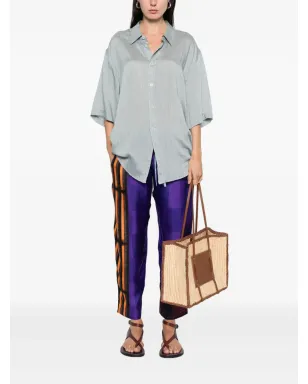 Pierre-Louis Mascia ストライプチェック柄シルクパンツ - サムネイル3