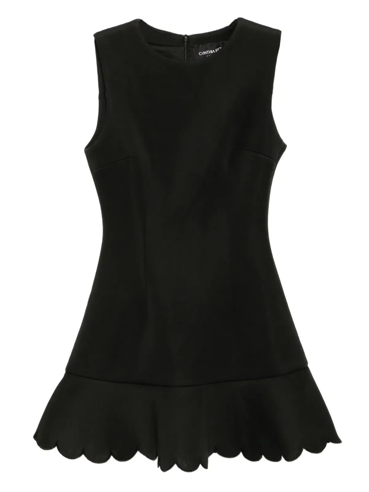 Cynthia Rowley スカラップフラウンスドレス ブラック - 画像1