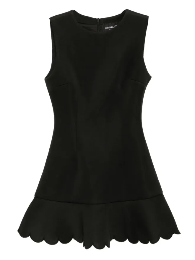 Cynthia Rowley Cynthia Rowley スカラップフラウンスドレス ブラックの商品画像