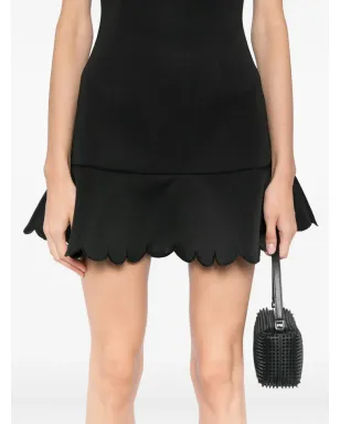 Cynthia Rowley スカラップフラウンスドレス ブラック - サムネイル5