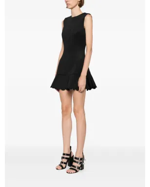 Cynthia Rowley スカラップフラウンスドレス ブラック - サムネイル3