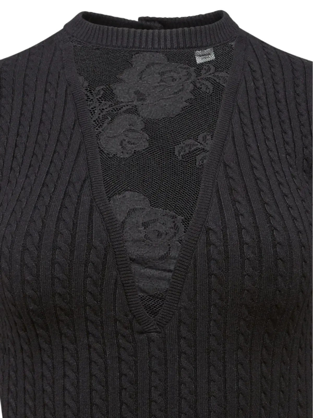 Fleur Du Mal クイン ケーブルニット レースインセット ドレス - 画像2