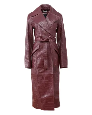 Fleur Du Mal クロコダイル風ベルト付きコート（レッド） - サムネイル1