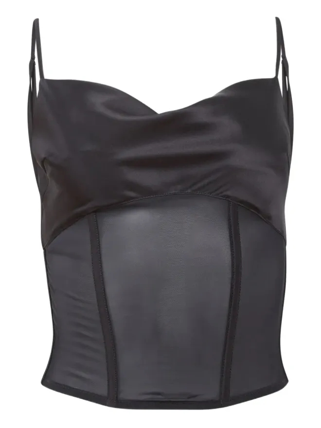 fleur du mal Fleur Du Mal ノラ サテンパネルドコルセットトップ ブラックの商品画像