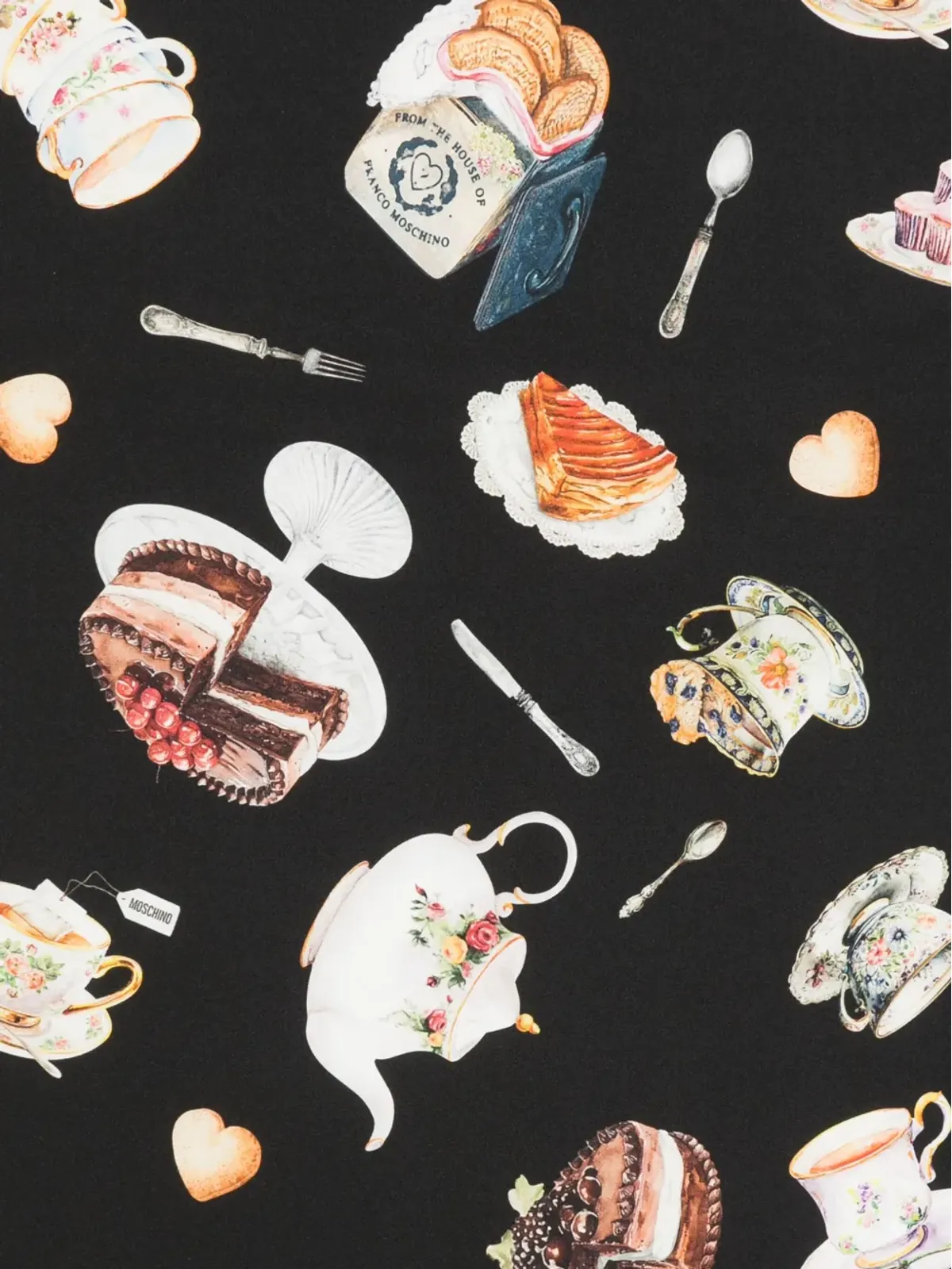 Moschino Tea Timeプリント シルクスカーフ - 画像2