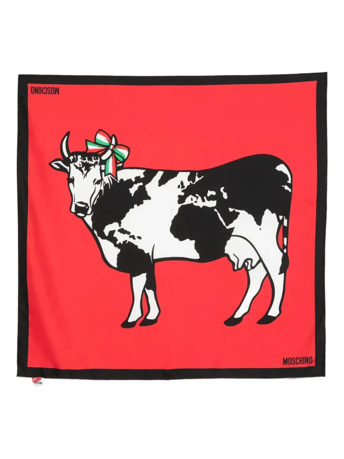 Moschino 牛柄スカーフ - レッド - 画像1