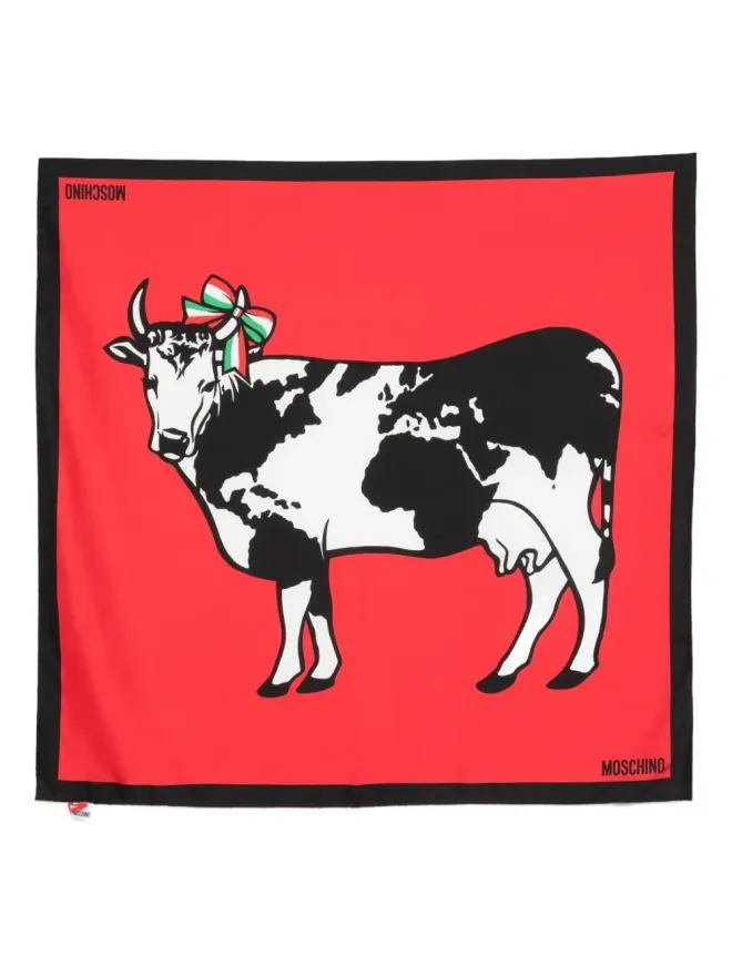 Moschino Moschino 牛柄スカーフ - レッドの商品画像