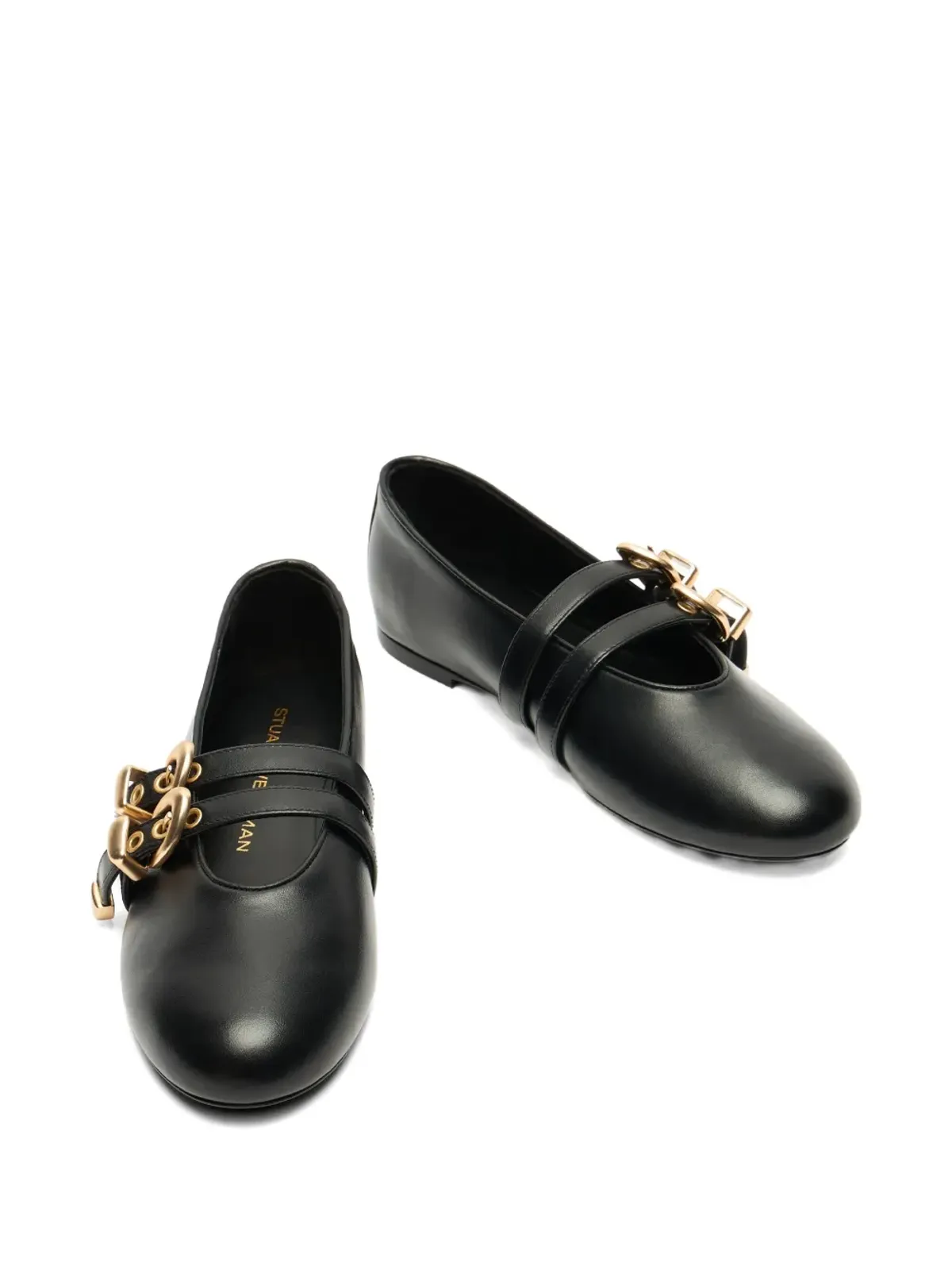 Stuart Weitzman Maeve バックルストラップ・スリングバック・バレリーナ ブラック - 画像5