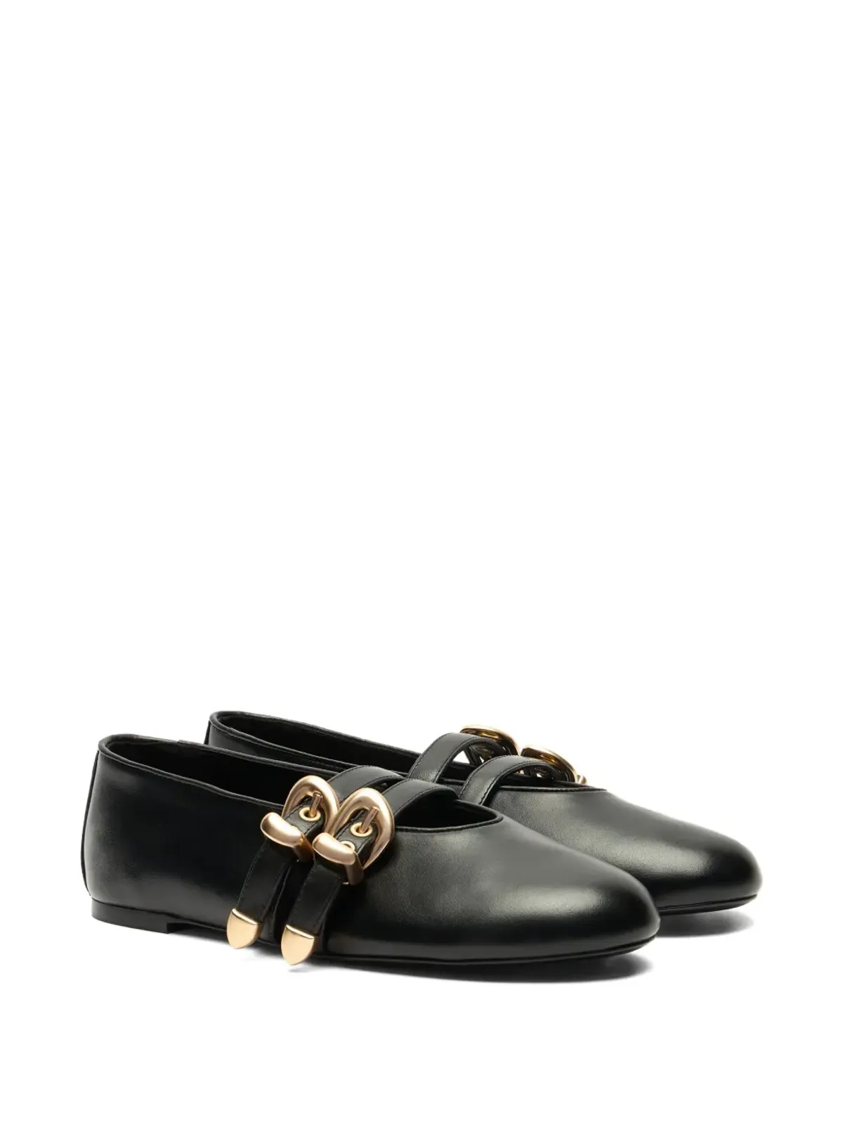 Stuart Weitzman Maeve バックルストラップ・スリングバック・バレリーナ ブラック - 画像2