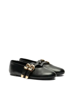 Stuart Weitzman Maeve バックルストラップ・スリングバック・バレリーナ ブラック - サムネイル2
