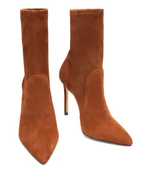 Stuart Weitzman 100MM ポインテッドトゥ・ソックブーツ ブラウン - サムネイル3