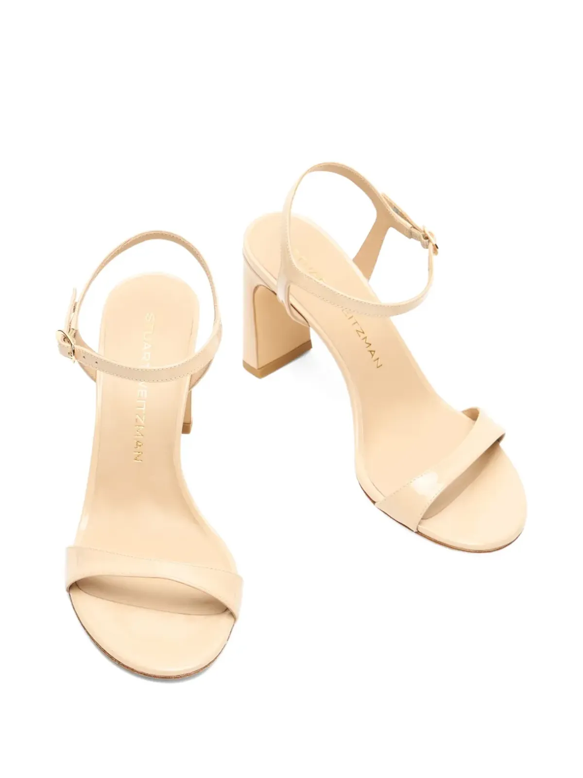Stuart Weitzman Babette パテントレザー アンクルストラップ サンダル - 画像3