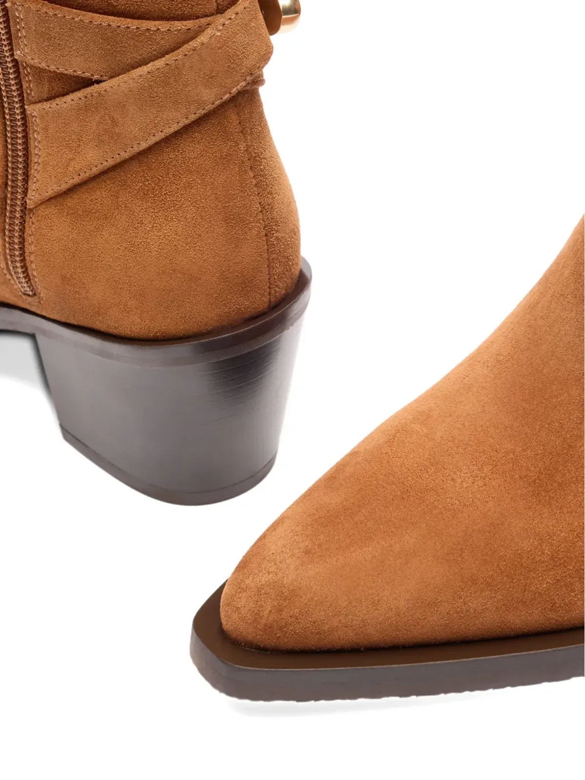 Stuart Weitzman メイヴン バックル-ストラップ スエード ブーツ ブラウン - 画像3