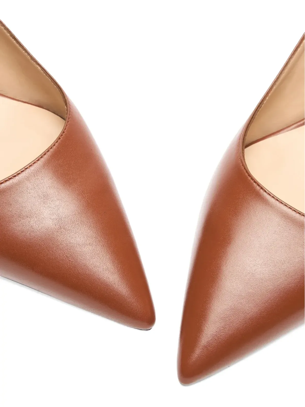 Stuart Weitzman 35mm Sculpt slingback pointed-toe pumps - Brown - 画像4