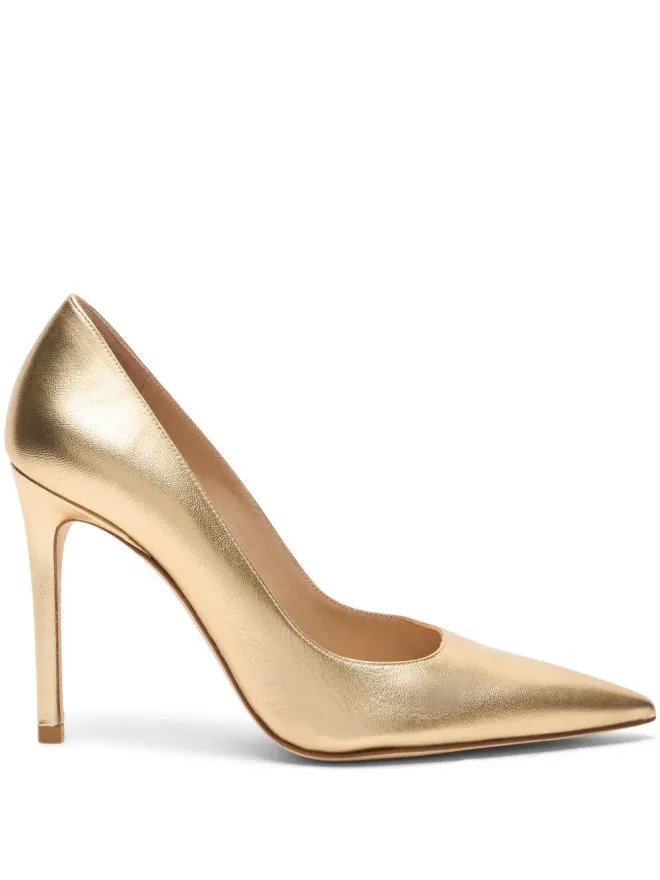 Stuart Weitzman Stuart Weitzman 100mm Stuart Power メタリックレザー ポインテッドトゥ パンプスの商品画像