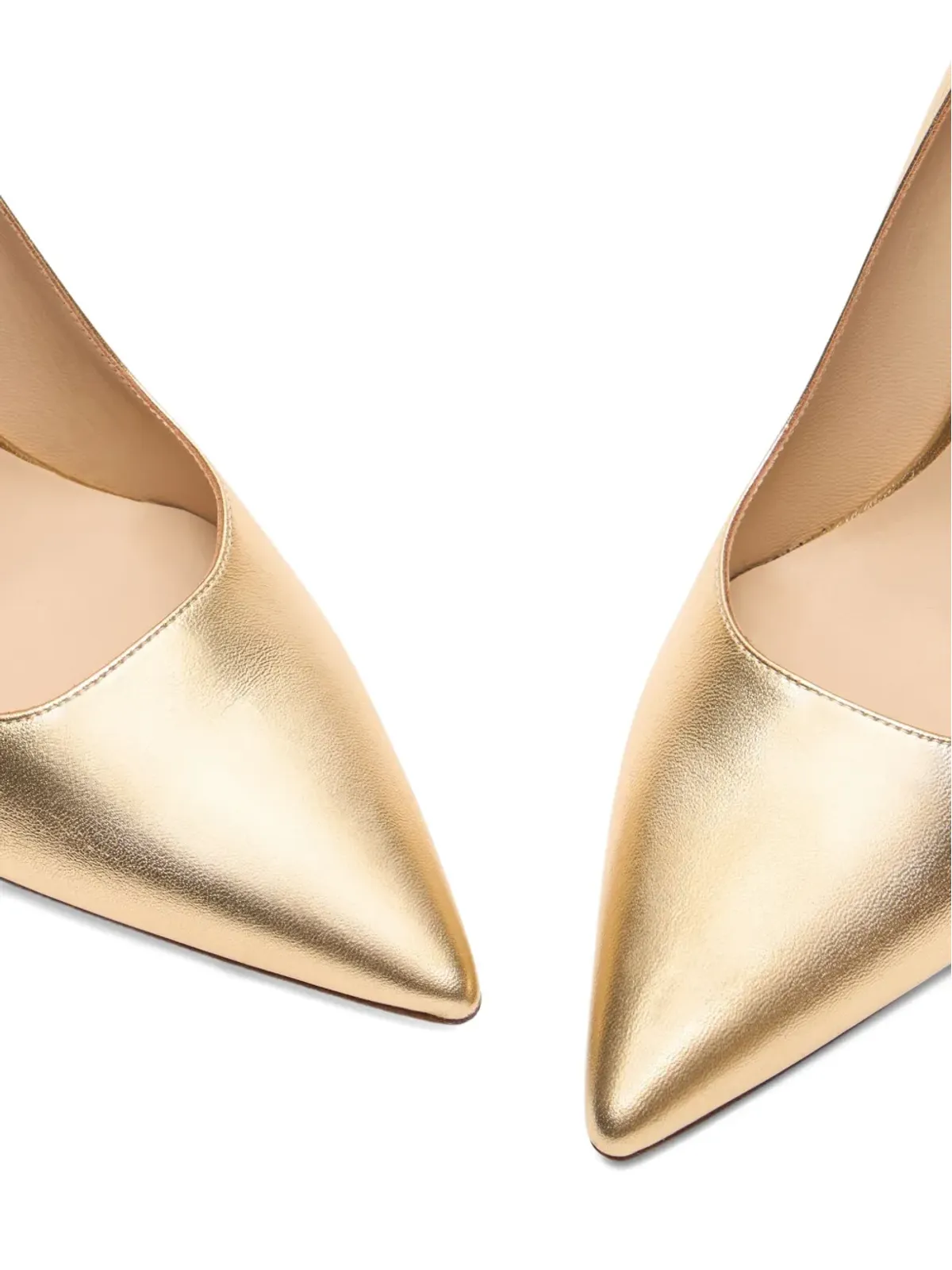 Stuart Weitzman 100mm Stuart Power メタリックレザー ポインテッドトゥ パンプス - 画像4