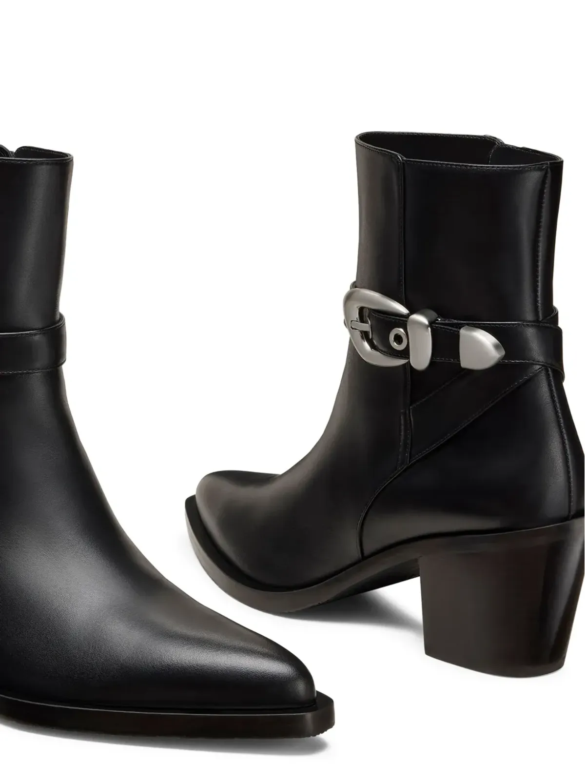 Stuart Weitzman Maven バックルストラップ ポインドトゥ ブーツ - 画像4