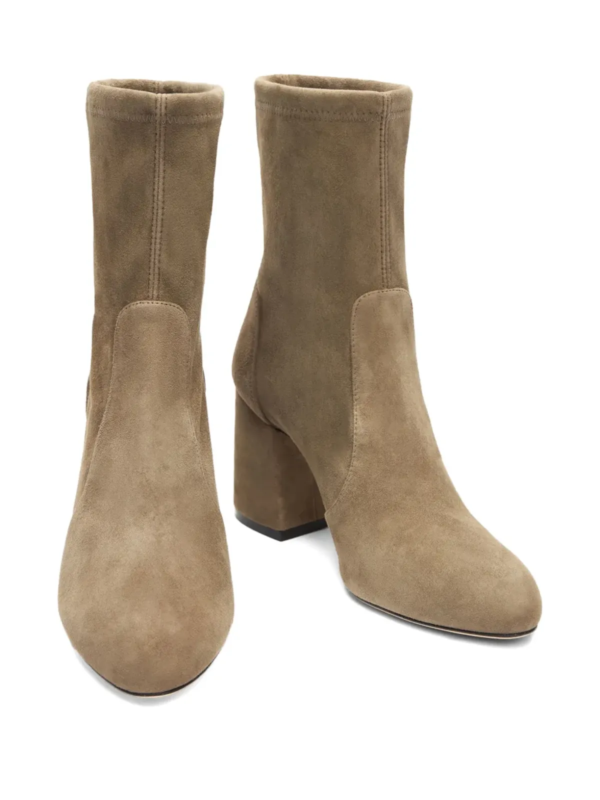 Stuart Weitzman 85mm Essencialist Stretch suede アンクルブーツ  - Neutrals - 画像5