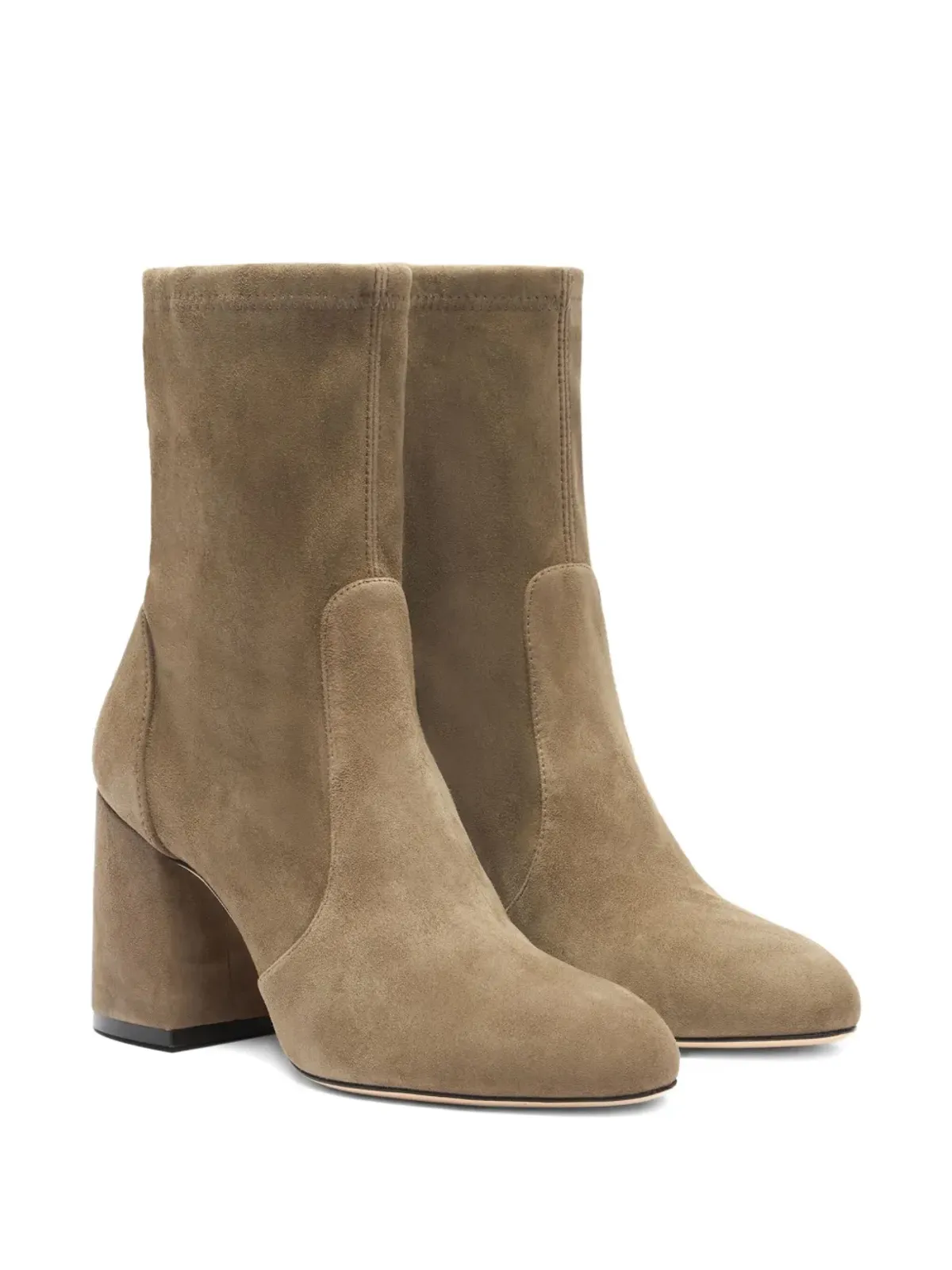 Stuart Weitzman 85mm Essencialist Stretch suede アンクルブーツ  - Neutrals - 画像2