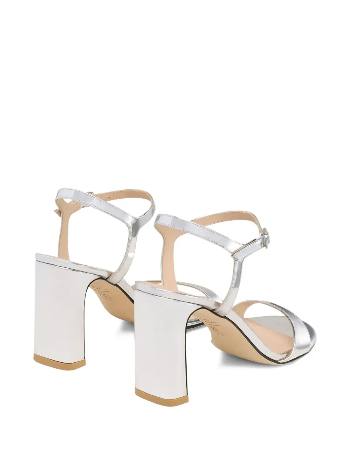 Stuart Weitzman メタリック ブロックヒール サンダル - 画像3