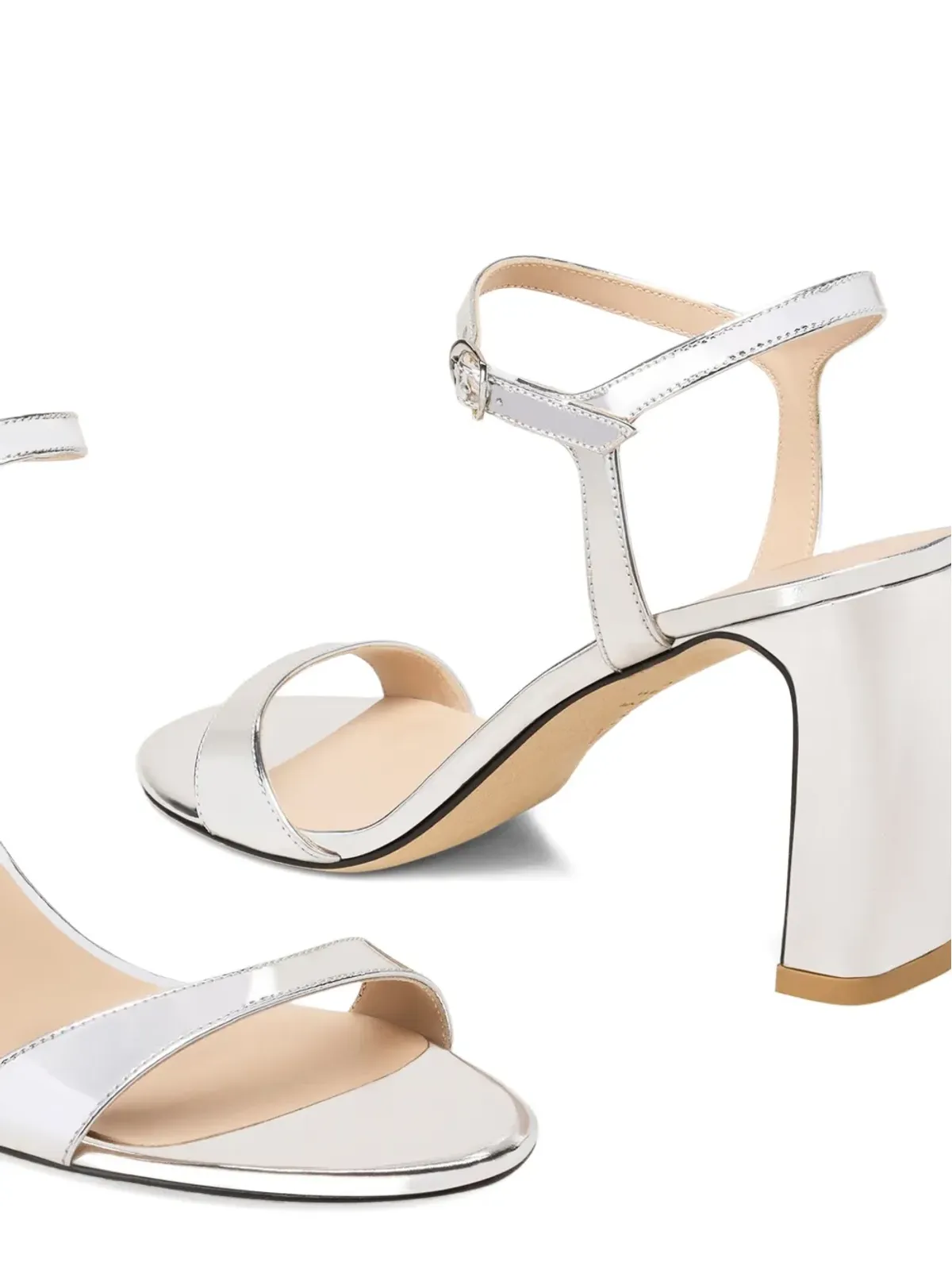 Stuart Weitzman メタリック ブロックヒール サンダル - 画像4