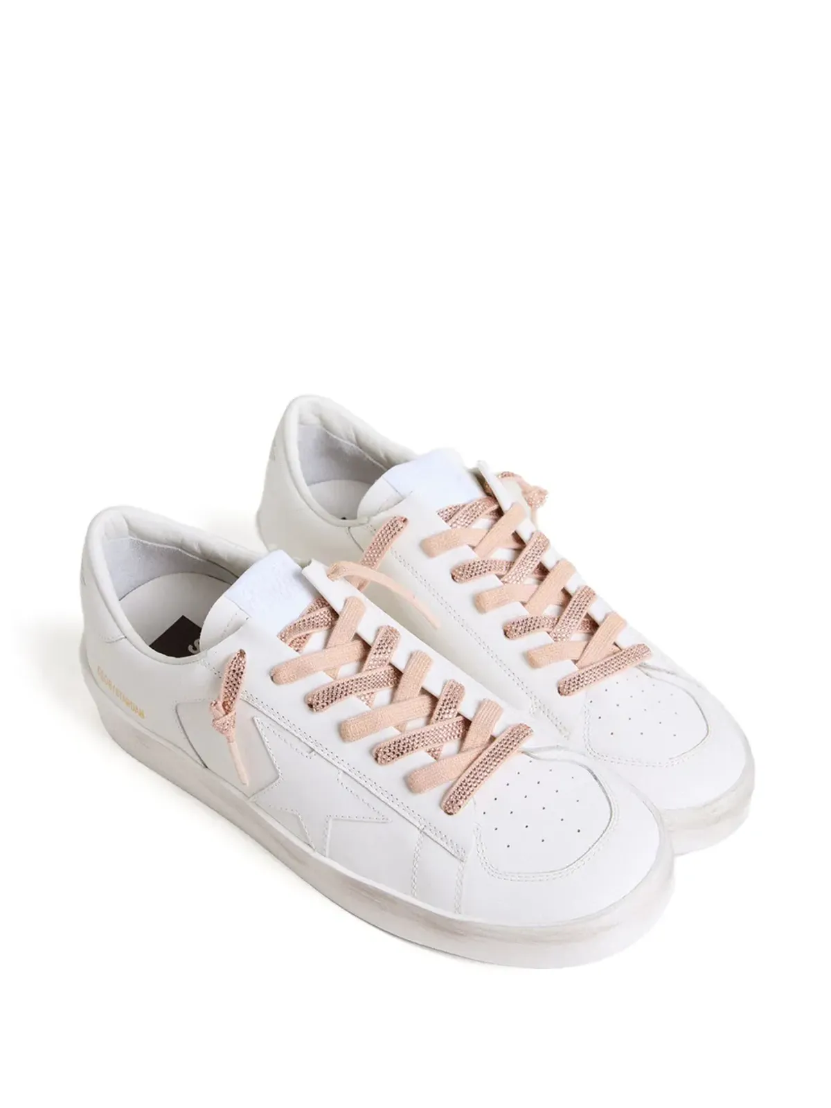 Golden Goose ローズピンクのラインストーン装飾 コットン靴ひも - 画像2