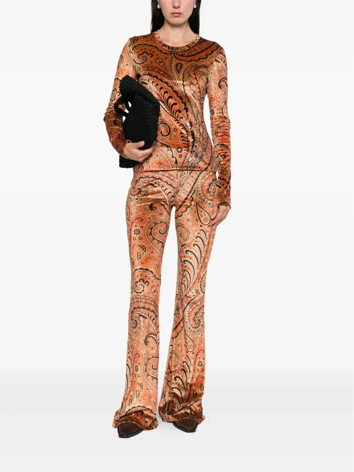 ETRO ペイズリー柄ベルベットトップス - 画像2