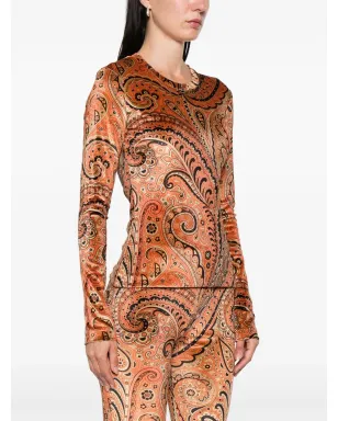 ETRO ペイズリー柄ベルベットトップス - サムネイル3