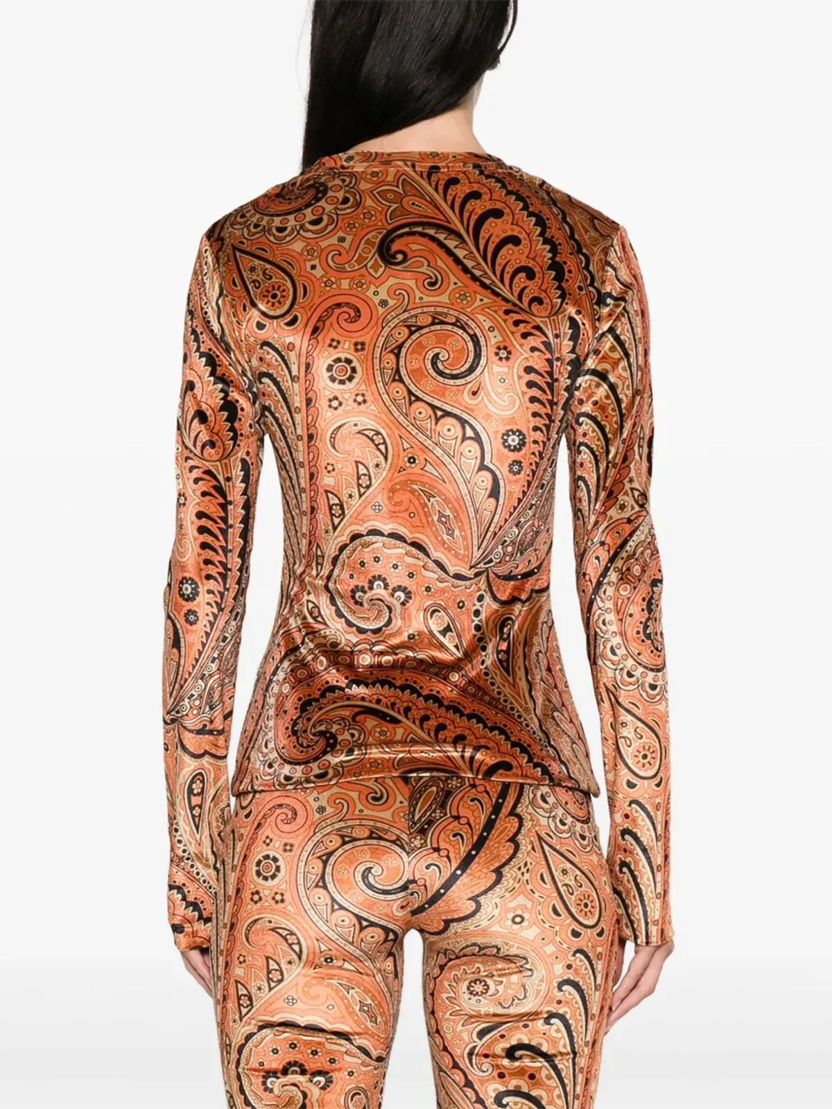 ETRO ペイズリー柄ベルベットトップス - 画像4