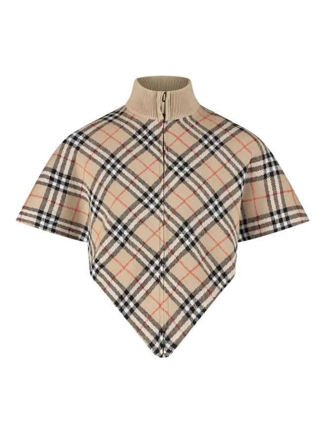 Burberry Kids Burberry Kids ヴィンテージチェック ジップアップ ケープ - Neutralsの商品画像