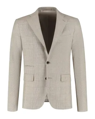 PAUL ZEIST ベージュのチェック柄シングルブレストスーツ - サムネイル2