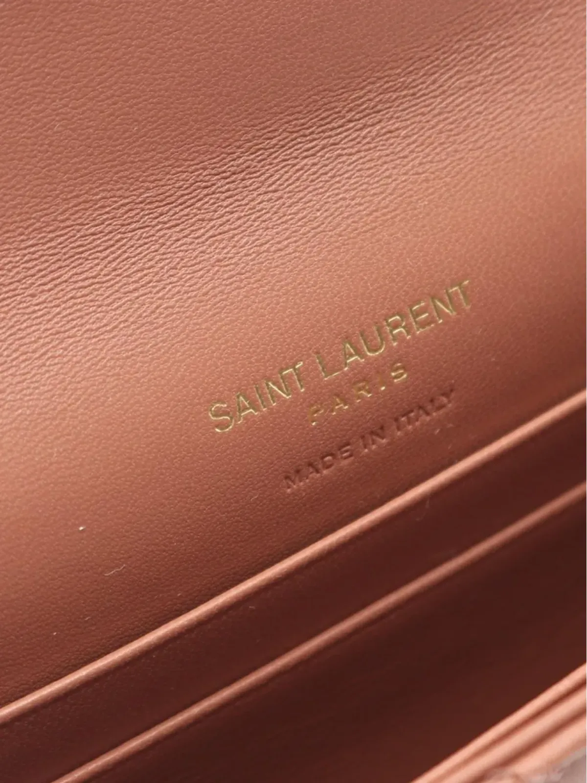 Saint Laurent ビンテージ Cassandre レザー ウォレット ブラウン - 画像5