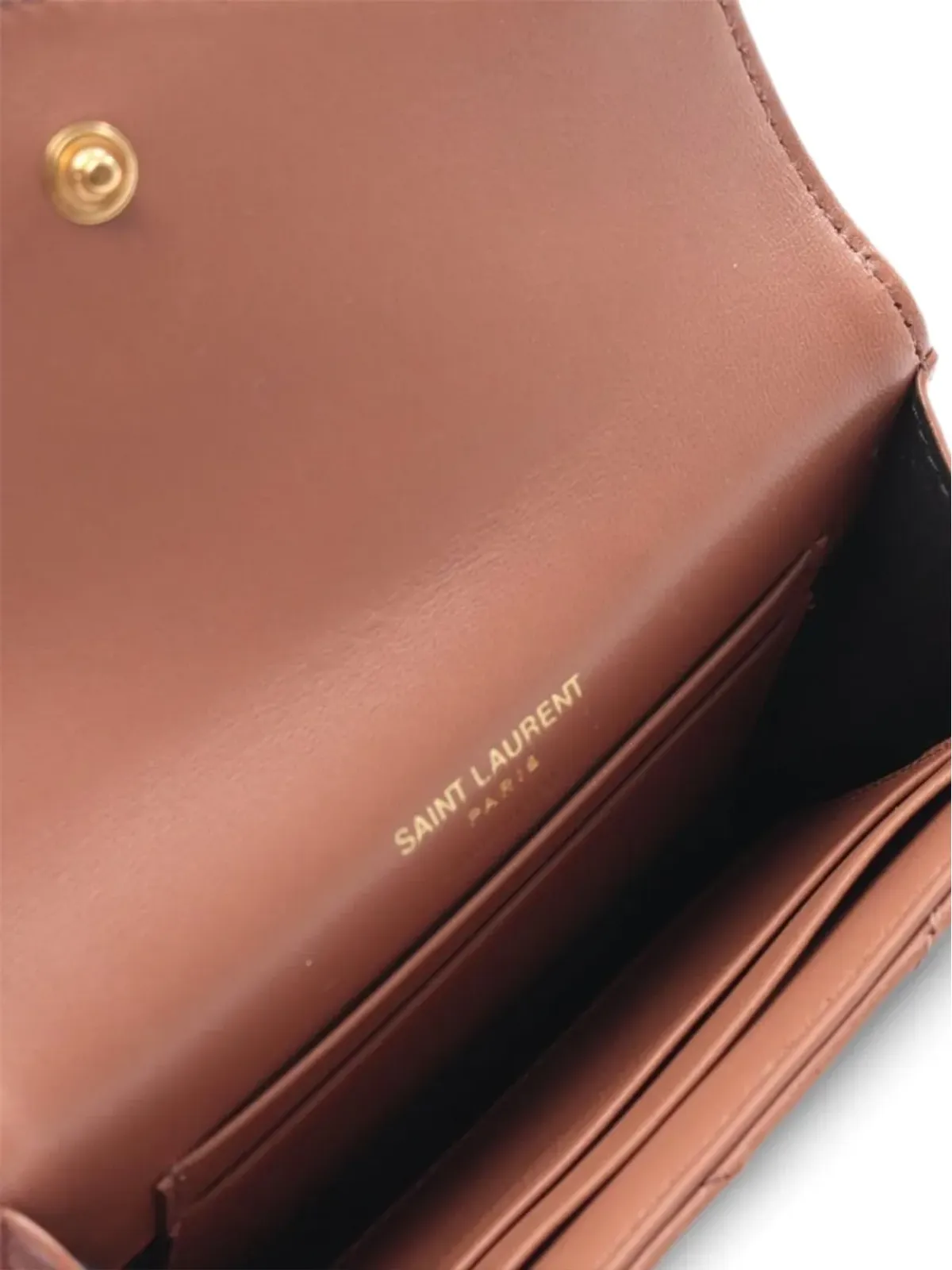 Saint Laurent ビンテージ Cassandre レザー ウォレット ブラウン - 画像4