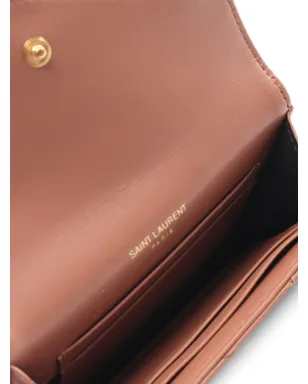 Saint Laurent ビンテージ Cassandre レザー ウォレット ブラウン - サムネイル4