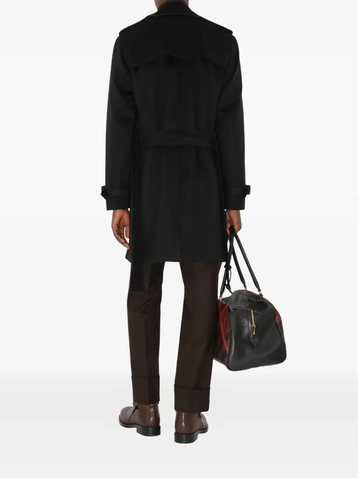 Burberry ベルテッド・ダブルブレスト キャッシュミア トレンチコート - ブラック - 画像4