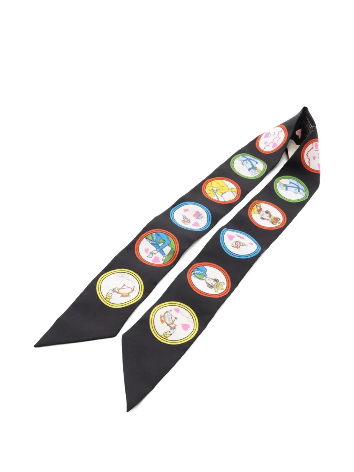 Hermès Pre-Owned ティータイム シルクリボン スカーフ ブラック - 画像2