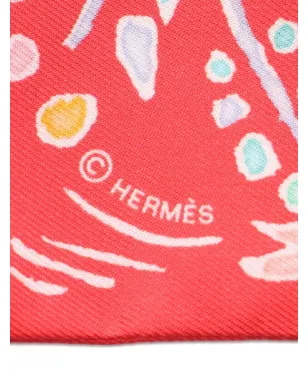 Hermès Pre-Owned 2021 Isola Primavera リボン柄シルクスカーフ - レッド - サムネイル2