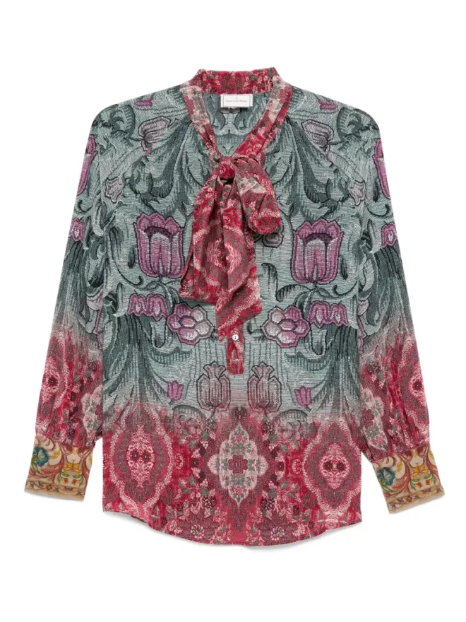 Pierre-Louis Mascia Pierre-Louis Mascia 花柄プリント パッシーボウシャツの商品画像