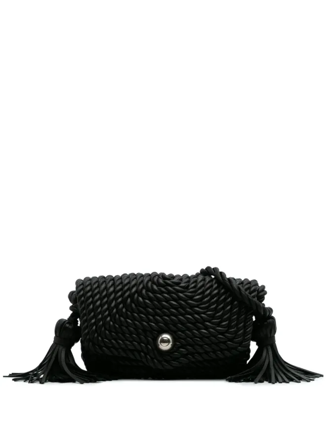 Bottega Veneta Pre-Owned Bottega Veneta Pre-Owned クロスボディバッグ（ラムスキン・トーション・クラシック・タッセイル・ツイスト） - ブラックの商品画像