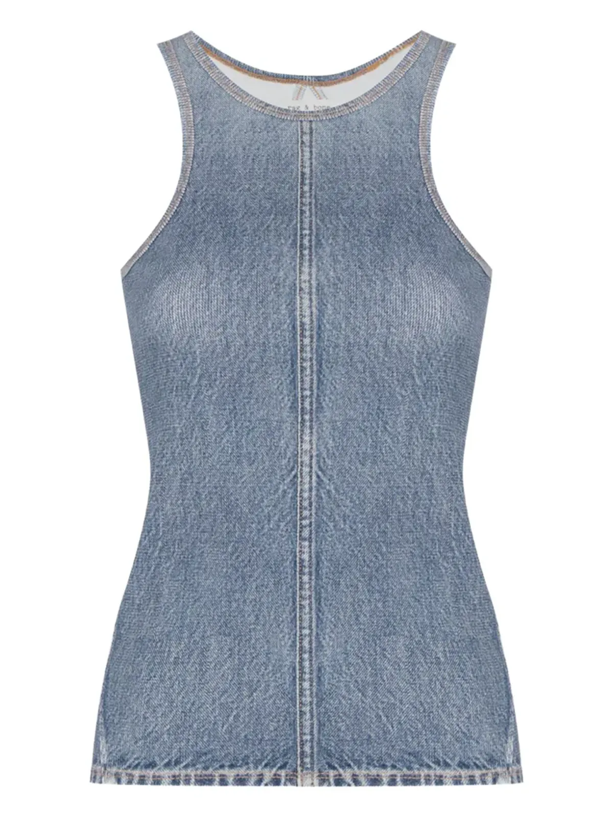 rag & bone デニム風レーサーバックトップ ブルー - 画像1