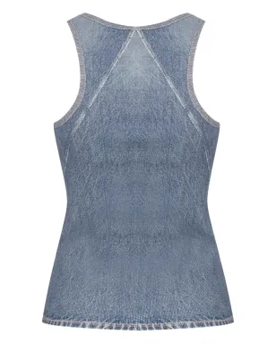 rag & bone デニム風レーサーバックトップ ブルー - サムネイル2