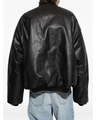 VETEMENTS レザー ジップファスナー付きボンバー ジャケット - サムネイル4