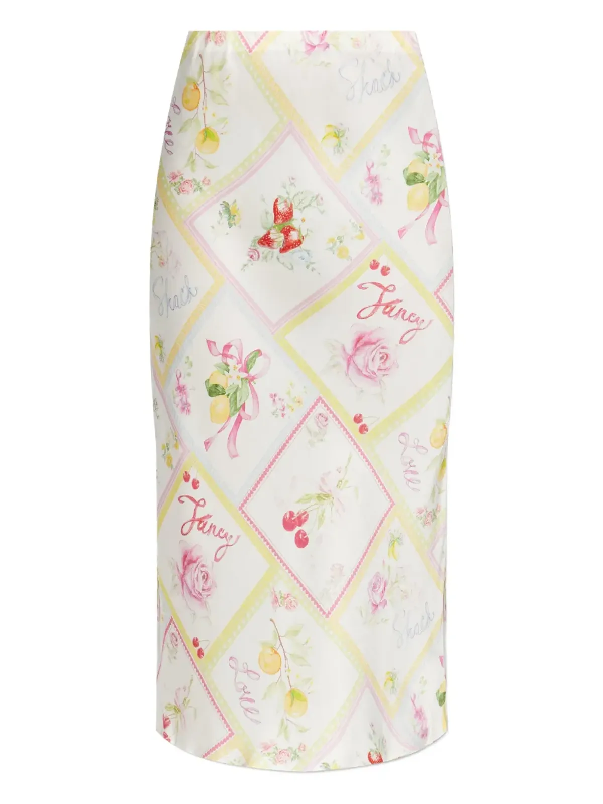 LoveShackFancy フルーツプリント バイアスカット スカート - 画像1
