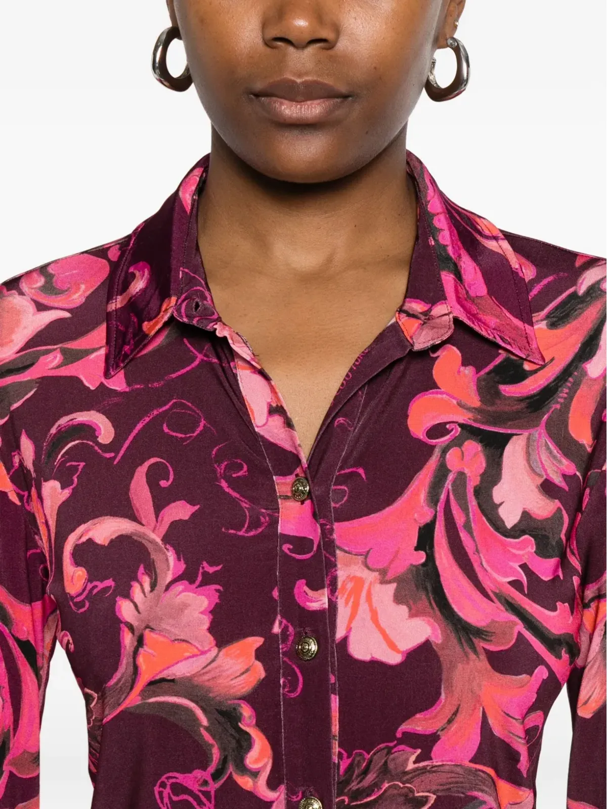 Versace Jeans Couture Porcelain Barocco ボタンアップシャツ - 画像5